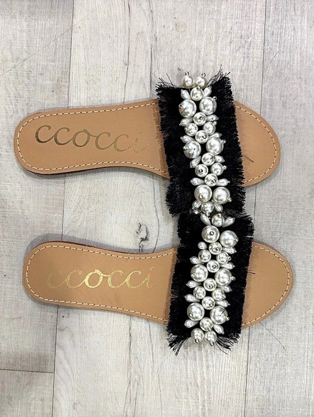 Ccocci Embellished Flat Sandals - Size 7 - New Without Tags